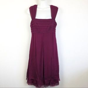 Tadashi Silk, Burgundy, Sleeveless Midi Dress 6
